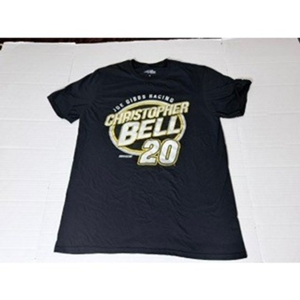 Joe Gibbs Racing Christopher Bell 20 NASCAR T-Shirt Mens Medium Black Cotton Tee